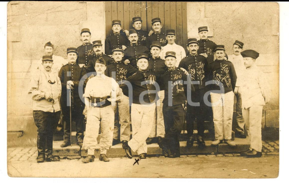 Fotografia d epoca originale 1915 ca WW1 FRANCE Soldats 49e RI en groupe Photo GRANDE GUERRE 1