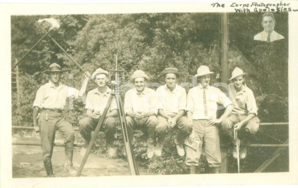 Fotografia d epoca originale 1912 TIOGA COUNTY, PENNSYLVANIA USA Operai al lavoro sulla State Highway FOTO 1