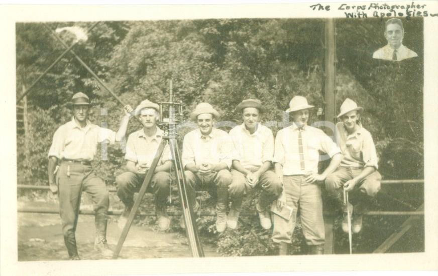 Fotografia d epoca originale 1912 TIOGA COUNTY, PENNSYLVANIA USA Operai al lavoro sulla State Highway FOTO 1