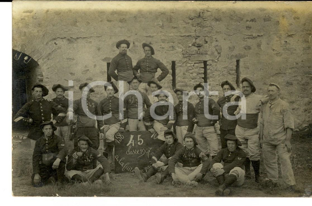 Fotografia d epoca originale 1907 FRANCE ARMEE DE TERRE Chasseurs du 158e rÃ©giment Photo 1