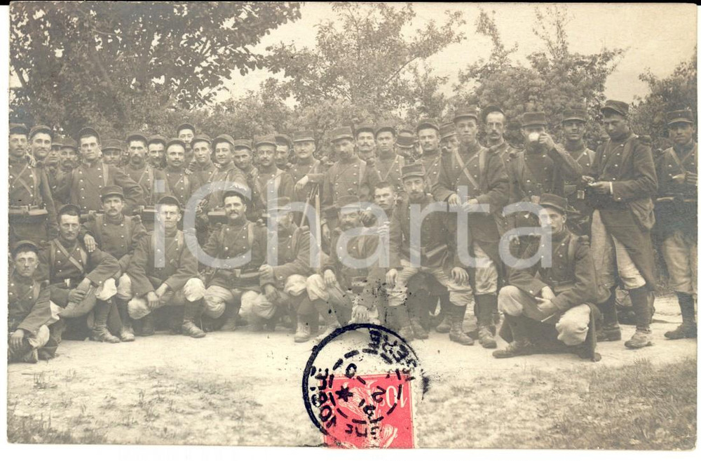 Fotografia d epoca originale 1910 ca GRENOBLE F Soldati di fanteria alle grandi manovre Fotografia FP 1