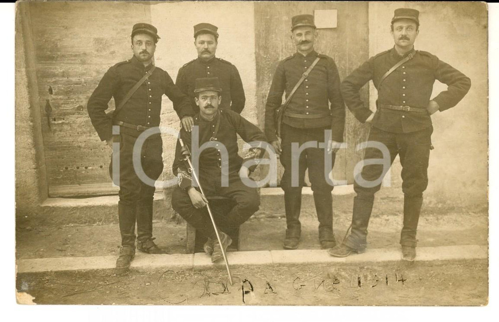 Fotografia d epoca originale 1914 CADEROUSSE F Gruppo di ufficiali ARMEE DE TERRE Fotografia FP 1