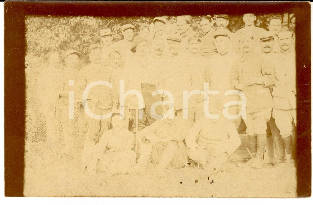 Fotografia d epoca originale 1915 ca WW1 FRANCE Soldats de la 32Ã¨me section de transport de matÃ©riel TM 1