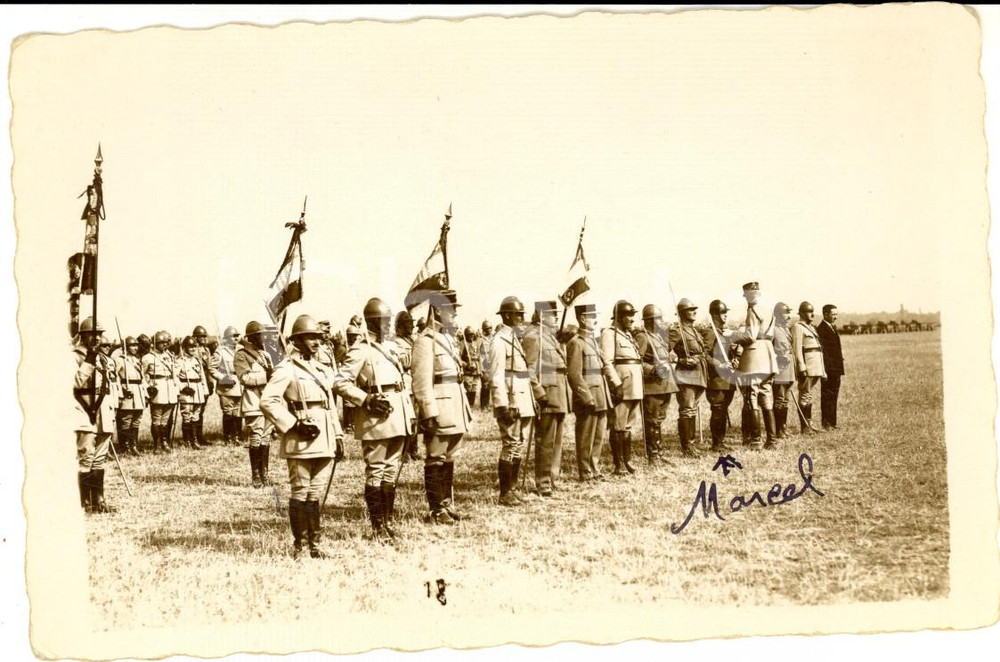 Fotografia d epoca originale 1928 FRANCE CÃ©rÃ©monie militaire  MÃ©dailles aux vaillants des DRAGONS Photo 1