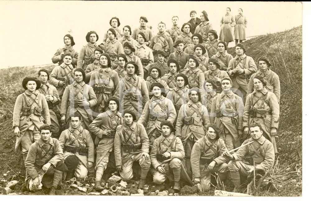 Fotografia d epoca originale 1915 WW1 FRANCE 99e RÃ©giment ALPINS Chasseurs Ã  pied Photo carte postale 1