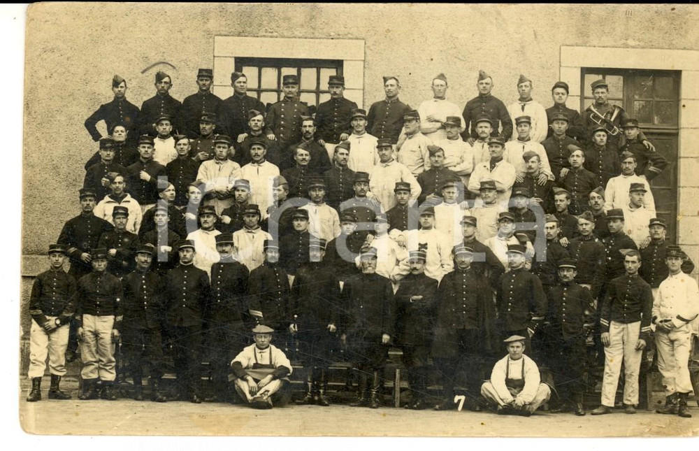 Fotografia d epoca originale 1915 ca WW1 FRANCE Soldats 130e rgt infanterie avec trompettiste Photo 1