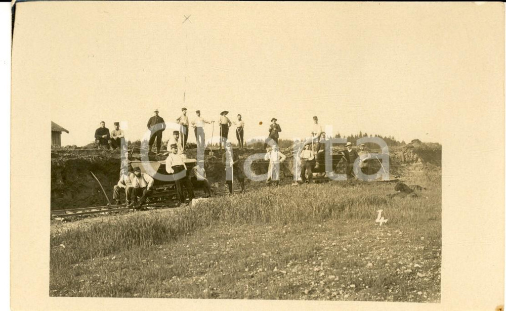 Fotografia d epoca originale 1916 WW1 LANDSHUT D Prisionnier Paul CHABERT 112e de ligne au travail Photo 1