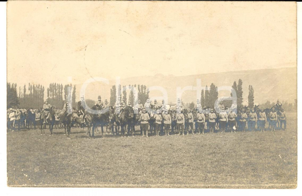 Fotografia d epoca originale 1917 WW1 REVENTINVAUGRIS FRANCE Albert BOUVIER et le Xe rgt escadron reserve 1