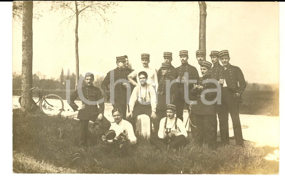 Fotografia d epoca originale 1915 ca WW1 FRANCE Officiers du GENIE en campagne Photo GRANDE GUERRE 1