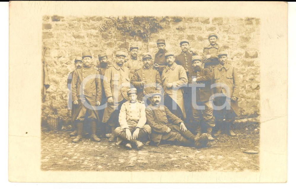 Fotografia d epoca originale 1915 WW1 FRANCE Groupe de grenadiers de 14e Cie Photo carte postale 1