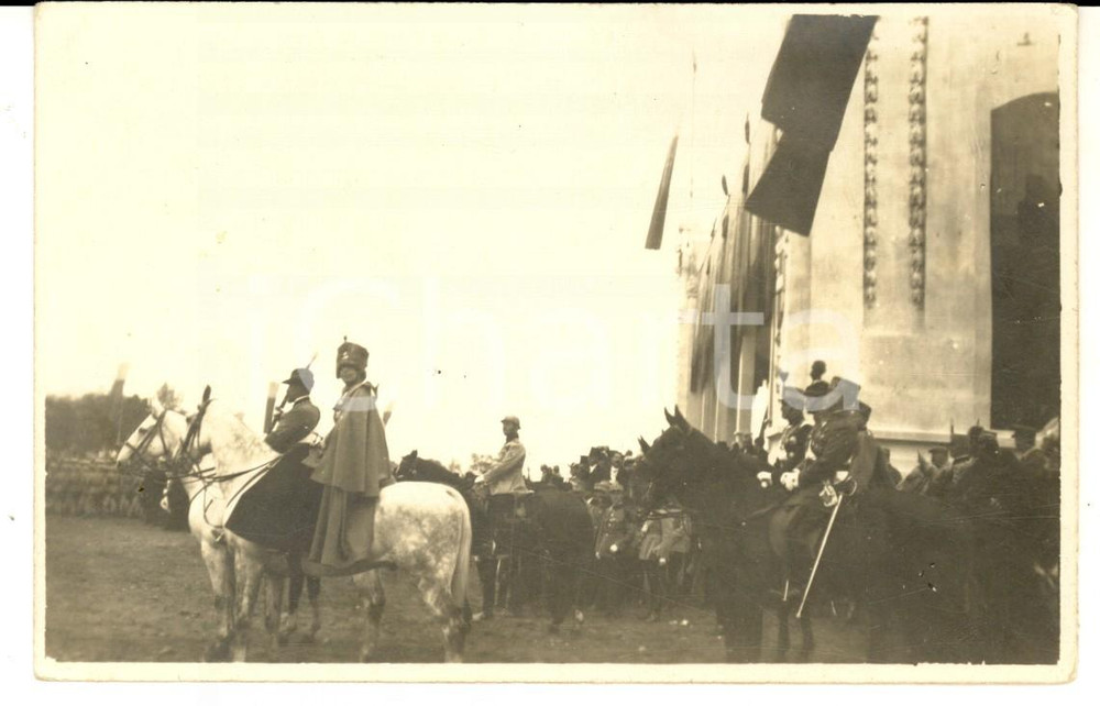 1915 ca WW1 FRANCE Gruppo di ufficiali a cavallo *Foto cartolina GUERRA