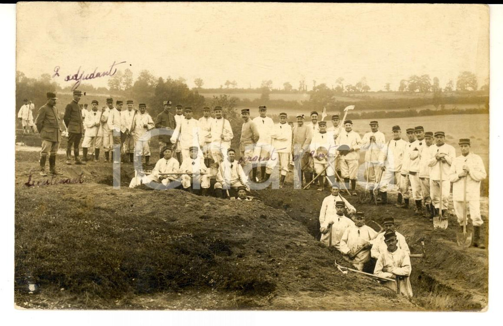 1916 WW1 BOURG-LASTIC (F) Joseph PEYRET del 98° fanteria tra i commilitoni *Foto