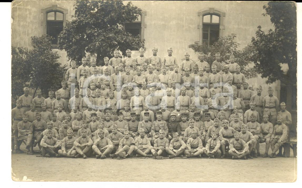 Fotografia d epoca originale 1922 FRANCE RÃ©giment d infanterie avec ses officiers Photo carte postale 1