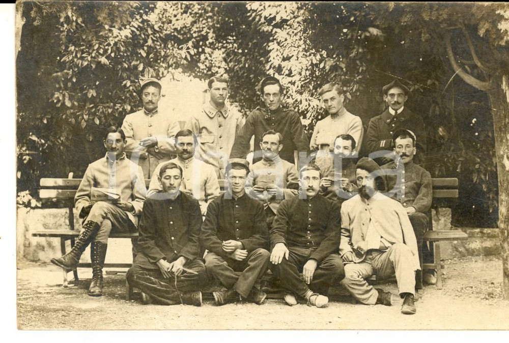 Fotografia d epoca originale 1916 WW1 MONTPELLIER FRANCE Soldats blessÃ©s dans la cour de l hÃ´pital Photo 1