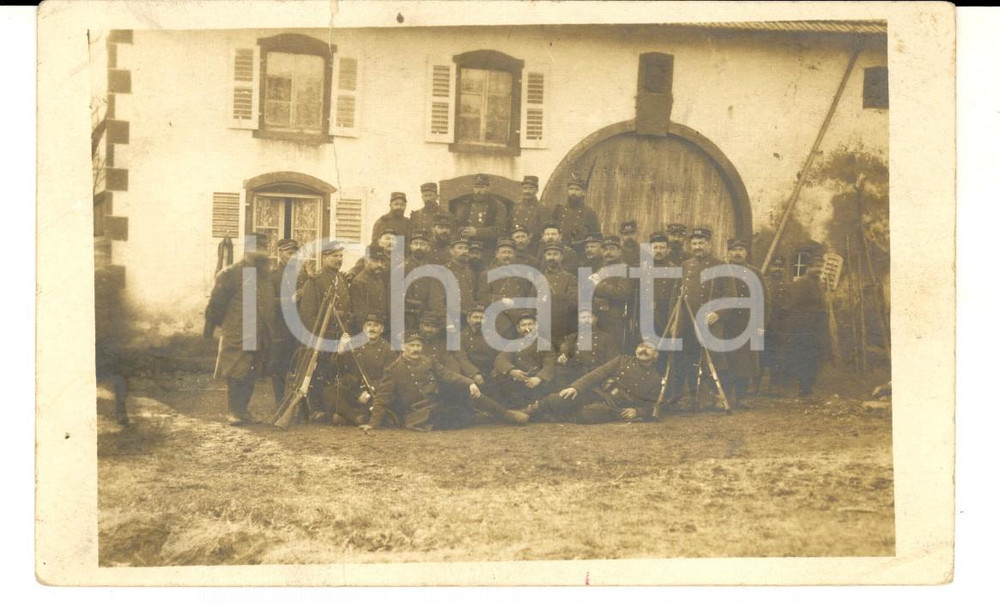 Fotografia d epoca originale 1915 ca WW1 FRANCE Soldats du 113e rgt infanterie avec leurs fusils Photo 1