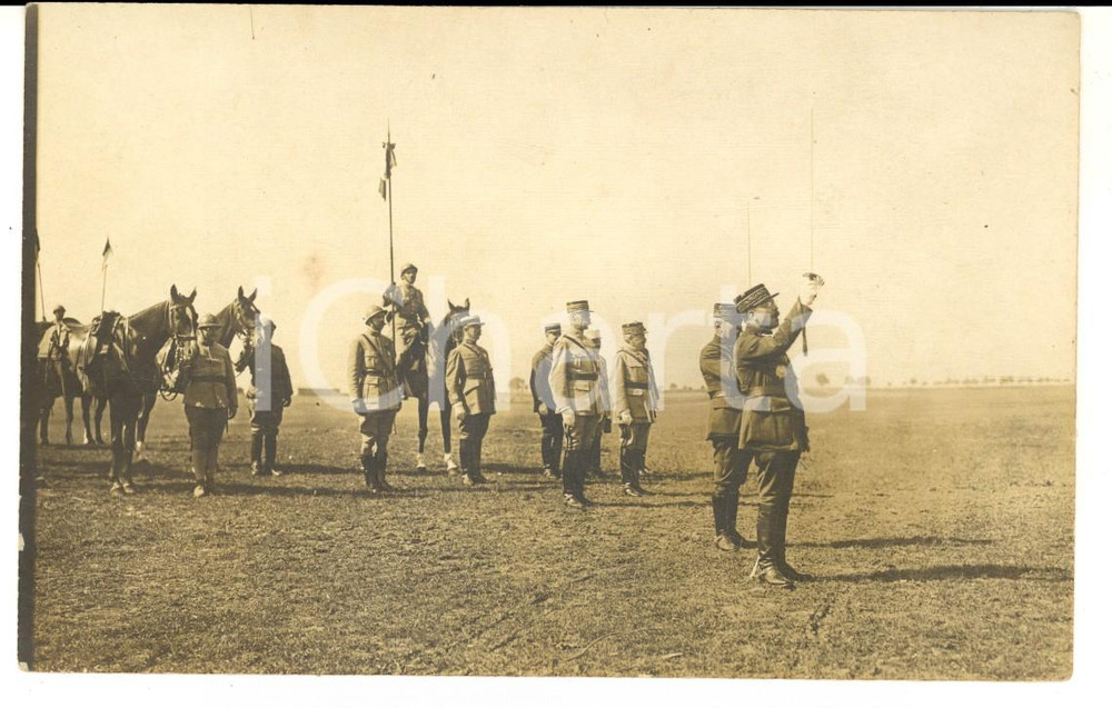 Fotografia d epoca originale 1910 ca FRANCE Officiers pendant une cÃ©rÃ©monie militaire Photo carte postale 1