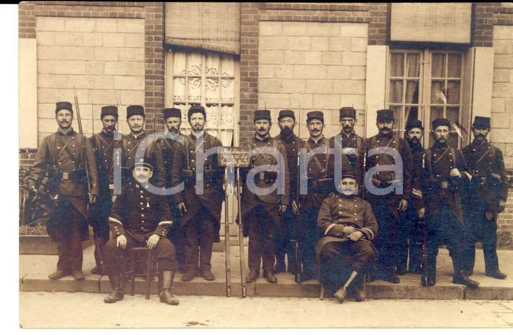 Fotografia d epoca originale 1914 WW1 FRANCE Mobilisation 21 rgt CORPS DE GARDE Photo carte postale 1