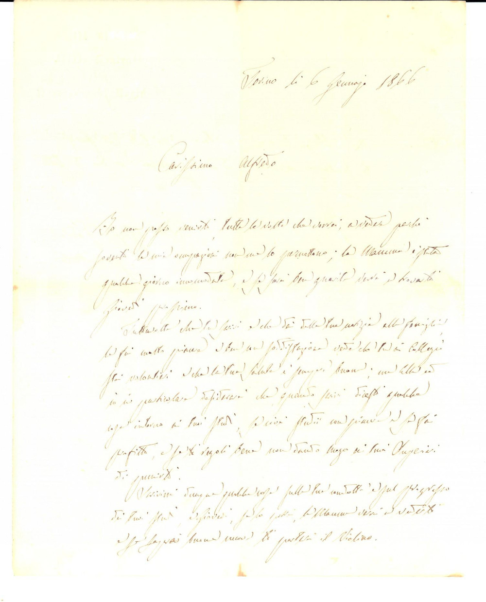 1866 TORINO Non dar luogo ai superiori di punirti *Lettera Carlo GALIMBERTI 