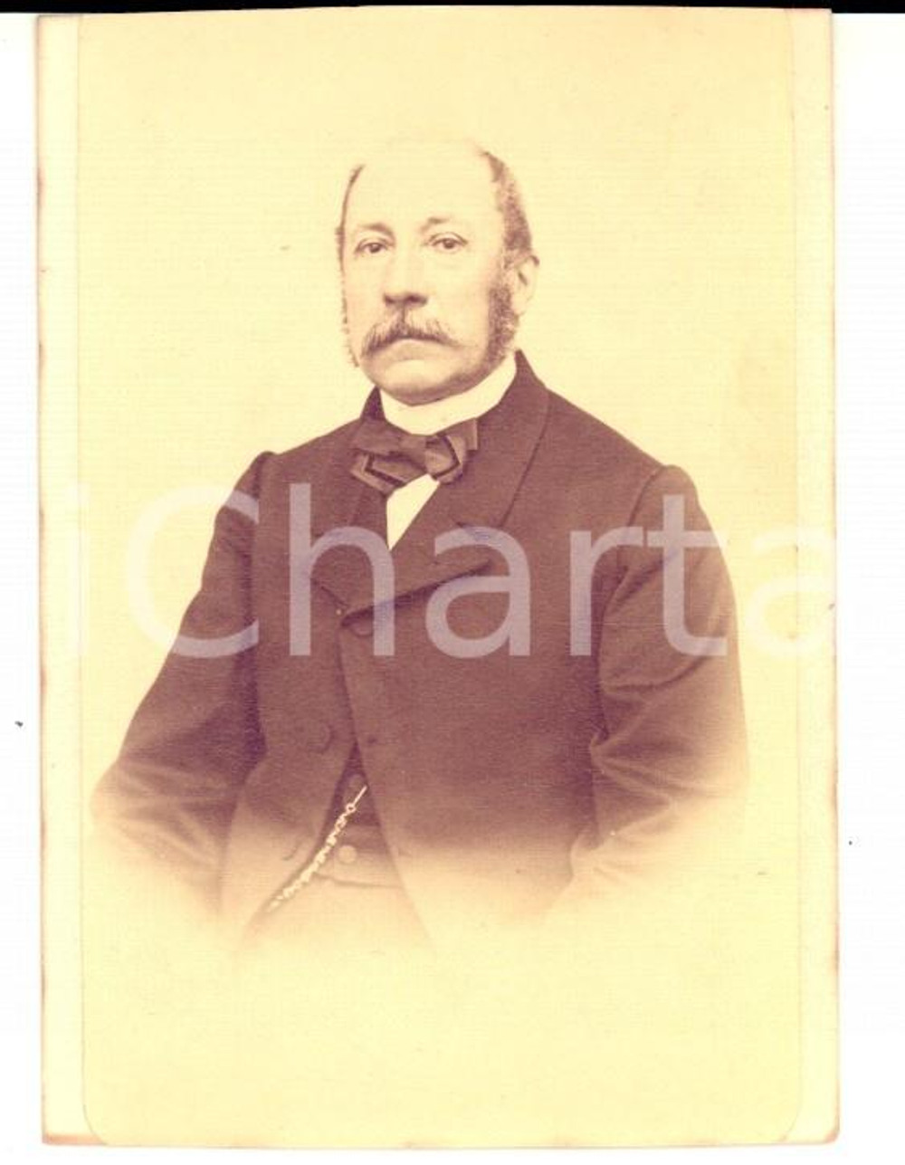 Fotografia d epoca originale 1870 ca TORINO Ritratto dell ing. Carlo GALIMBERTI Foto 7x9 cm 1