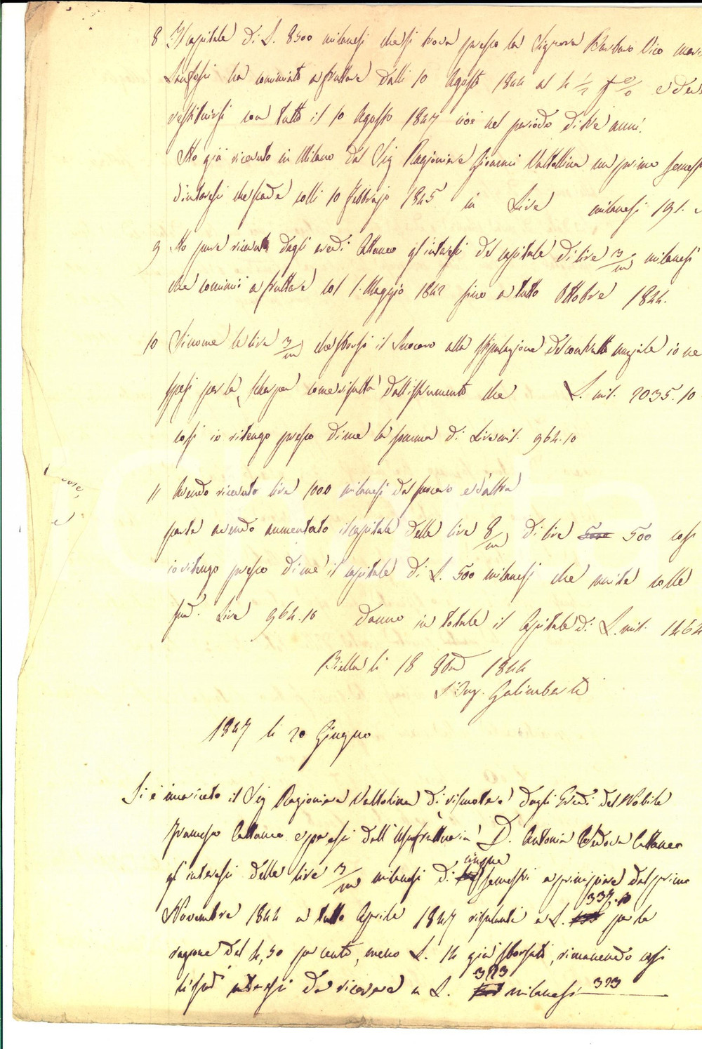 Documento originale, autentico 1844 BIELLA Memoria sulla dote della moglie Manoscritto ing. Carlo GALIMBERTI 1