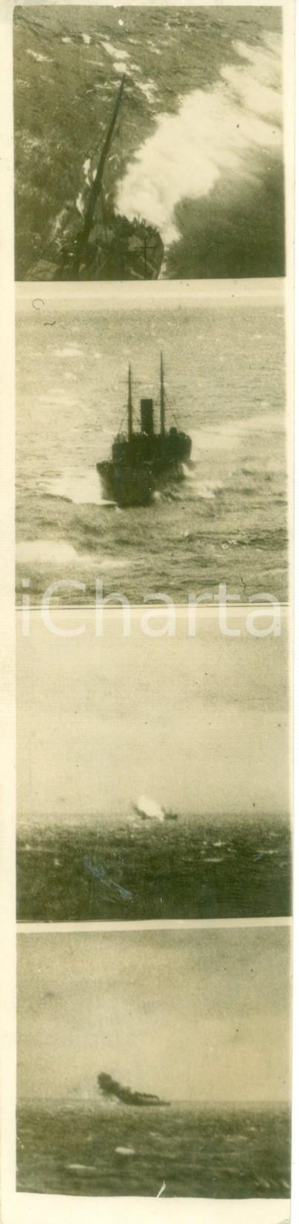 Fotografia d epoca originale 1942 GUERRA NAVALE WW2 Aereo della RAF affonda mercantile nemico sul MAR IONIO 1