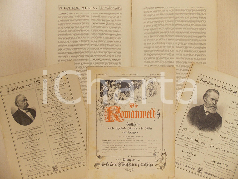 Materiale pubblicitario d’epoca 1900 ca DIE ROMANWELT  Rivista Lotto 4 copertine PUBBLICITA  VINTAGE 1