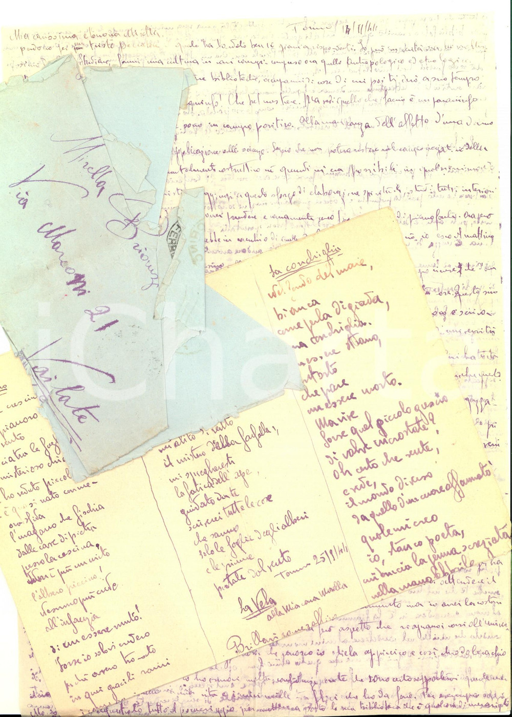 Autografo originale 1944 TORINO Pietro RIGOLA e il pallino delle religioni orientali Autografo 1