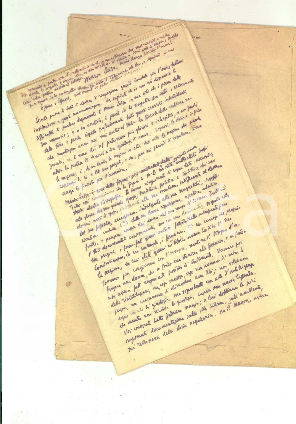 Manoscritto, lettera originale 1940 ANONIMO Maria Luisa d Austria maltrattata dagli storici Manoscritto 28 pp. 1