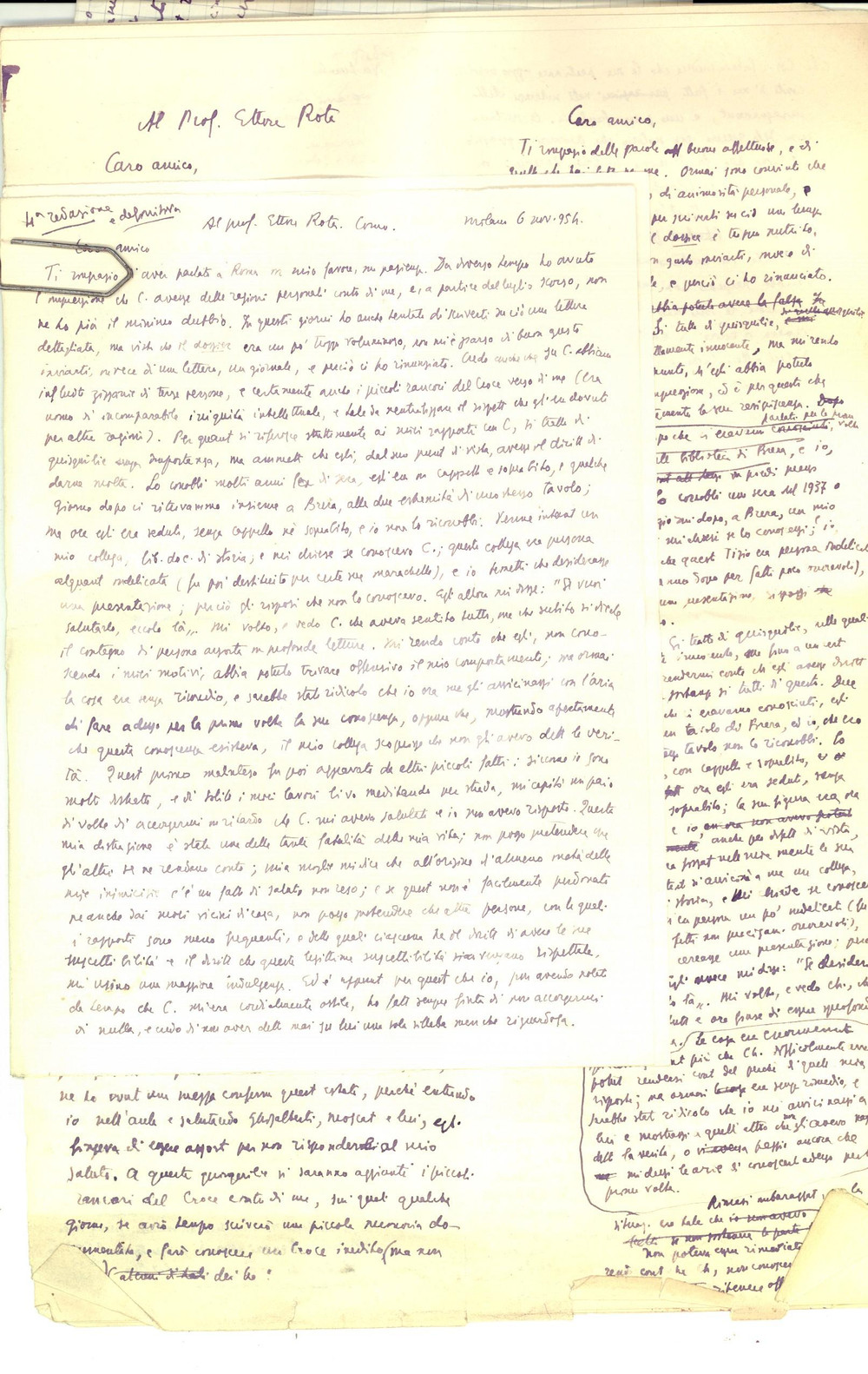 1954 MILANO Lettere a Ettore ROTA sul mondo accademico *Paolo Ettore SANTANGELO