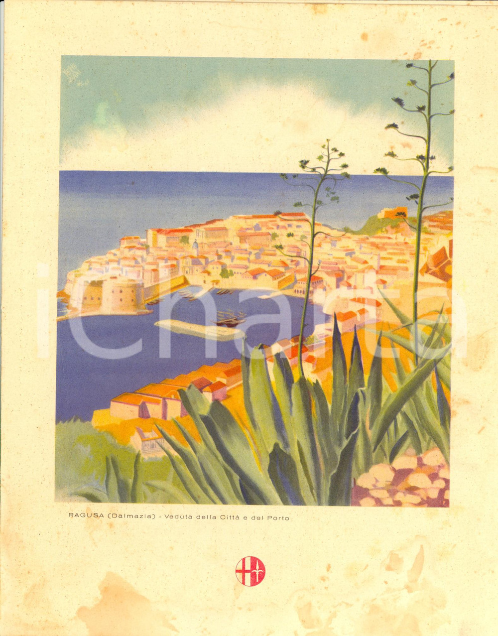 Oggetto da collezione cartaceo 1939 ITALIA Motonave VIRGILIO MenÃ¹ di bordo ILLUSTRATO DANNEGGIATO 1
