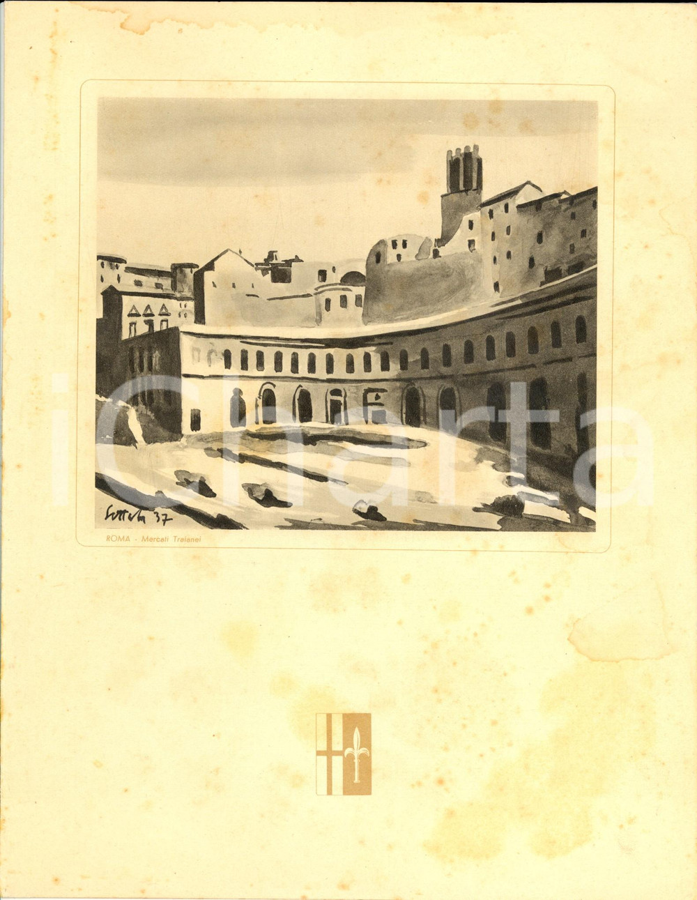 1939 ITALIA Motonave VIRGILIO Menù di bordo *Mercati Traianei a ROMA DANNEGGIATO