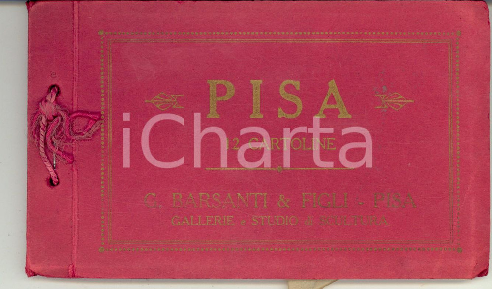 Cartolina originale da collezione 1915 ca PISA Libretto con 12 cartoline estraibili TURISMO VINTAGE Ed. BARSANTI 1