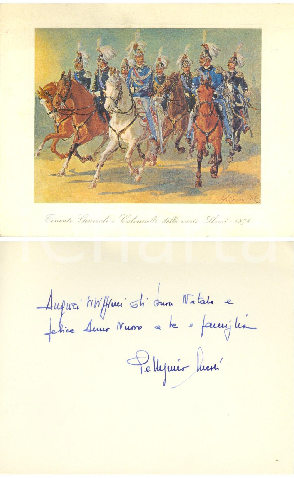 Oggetto da collezione cartaceo 1970 ca ESERCITO ITALIANO Tenente generale e colonnelli 1874 Biglietto 1