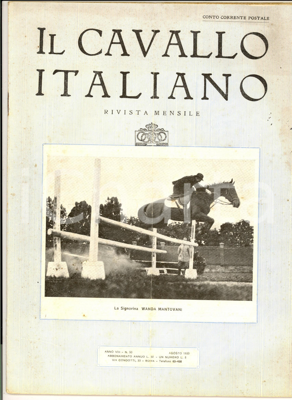 Giornale, rivista storica 1930 IL CAVALLO ITALIANO Rivista FISE Primavera ippica sarda Anno VIII nÂ° 90 1