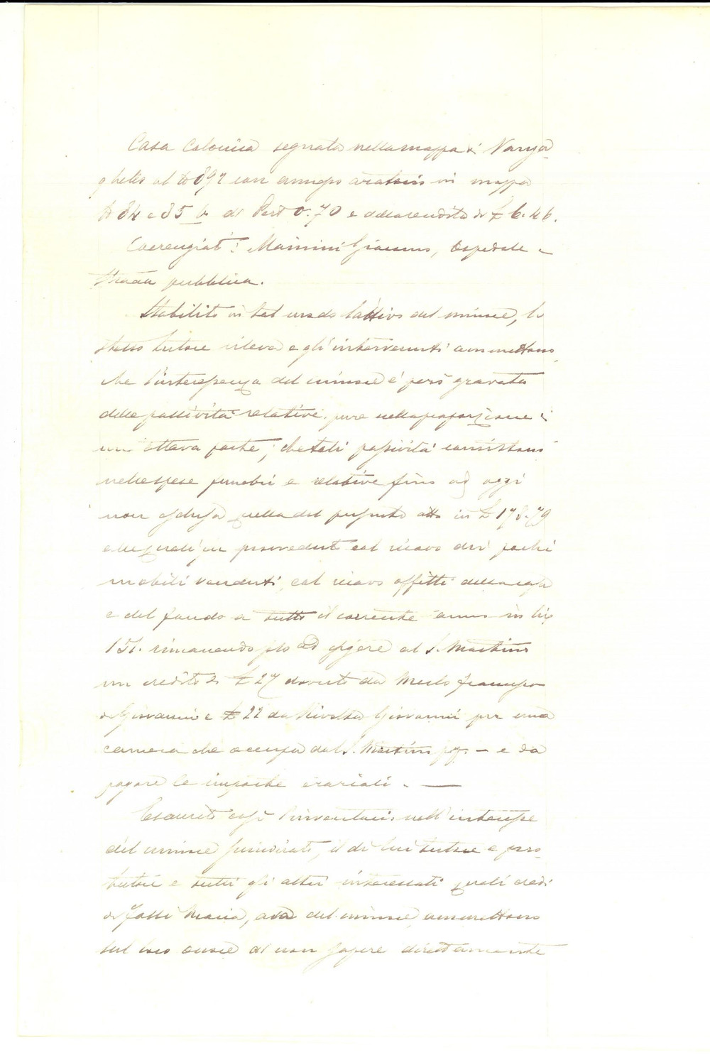 Documento originale, autentico 1893 CUGGIONO MI Inventario beni minorenne Paolo GABELLI ereditati dalla nonna 1