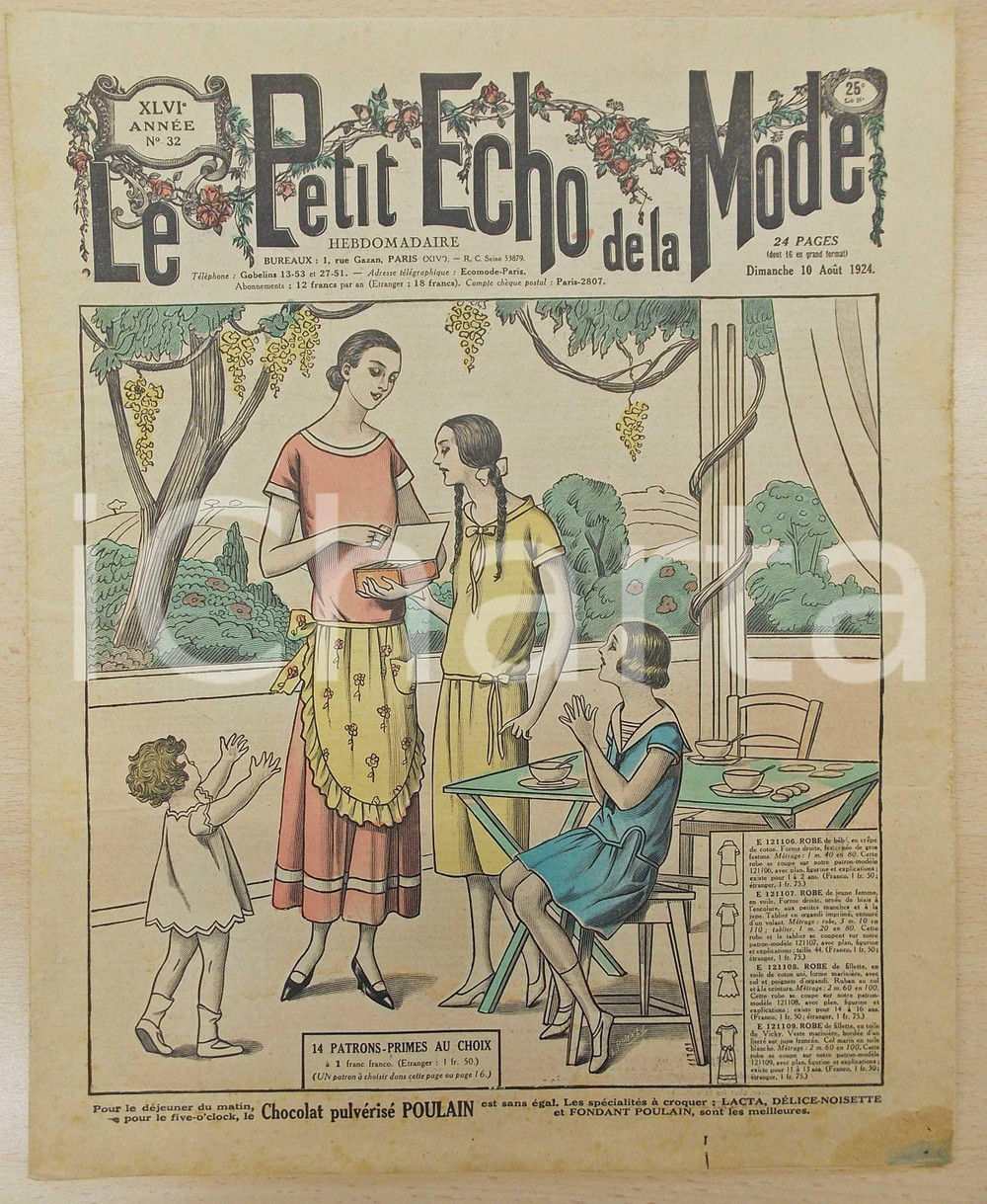 Giornale, rivista storica 1924 PETIT ECHO DE LA MODE Robes de fillette Revue annÃ©e XLVI nÂ°32 1
