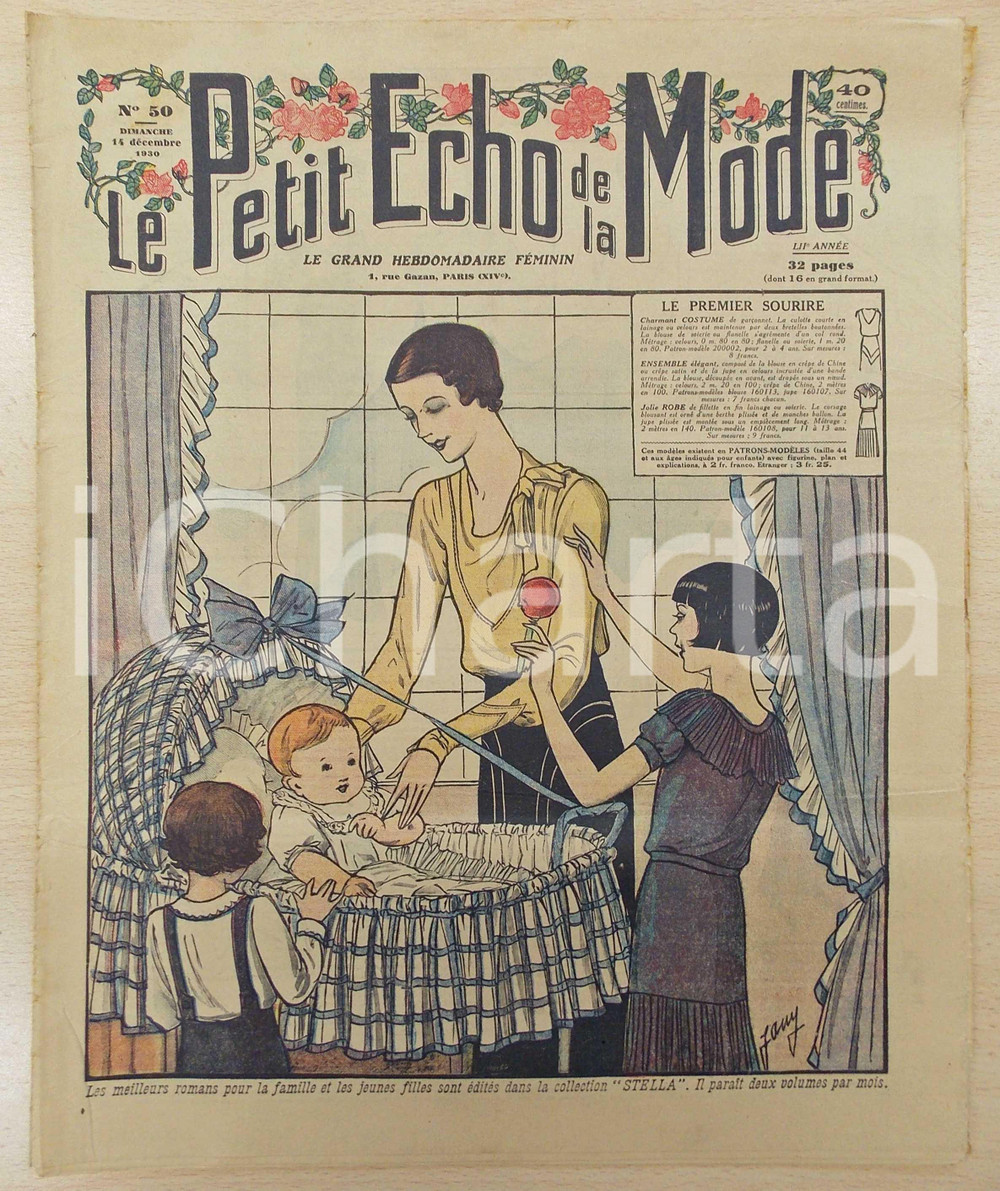 Giornale, rivista storica 1930 PETIT ECHO DE LA MODE Robes fillette et garÃ§onnet Revue annÃ©e LII nÂ°50 1