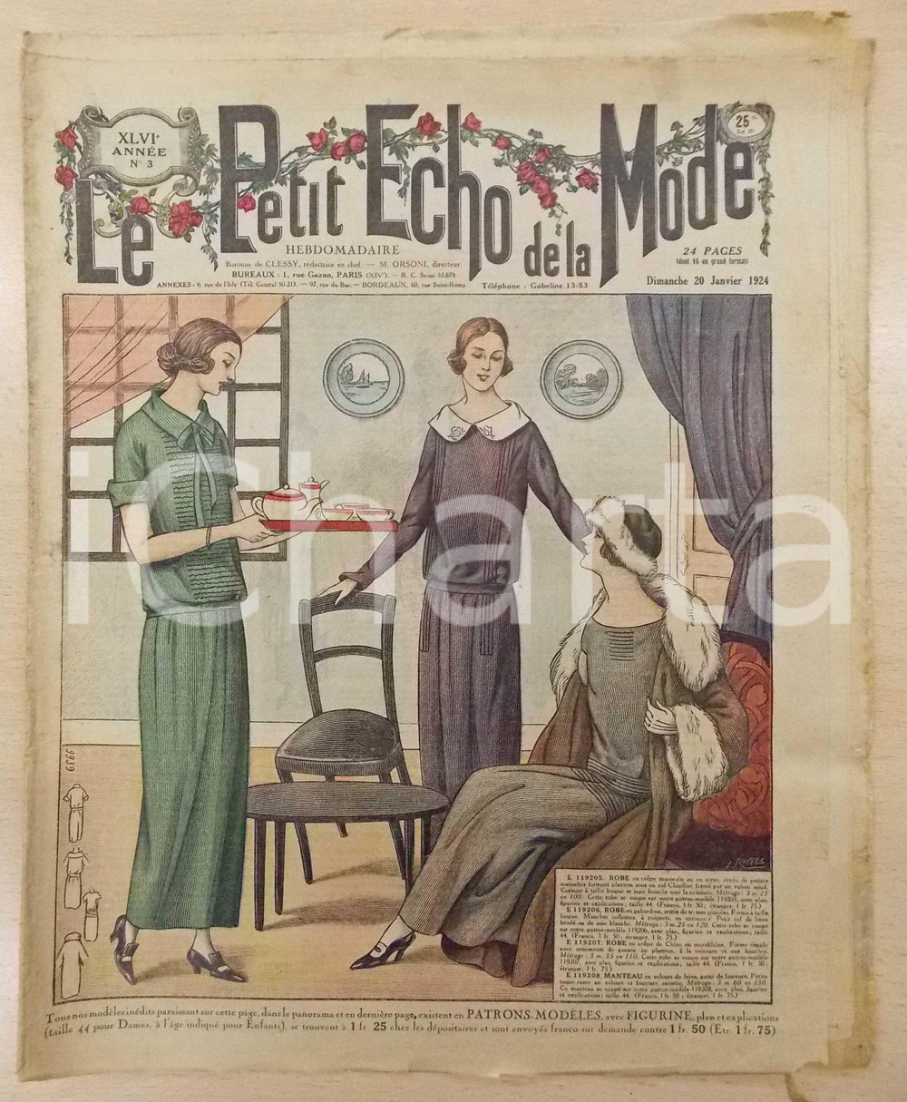 1924 PETIT ECHO DE LA MODE Robes pour un thé *Revue VINTAGE année XLVI n°3