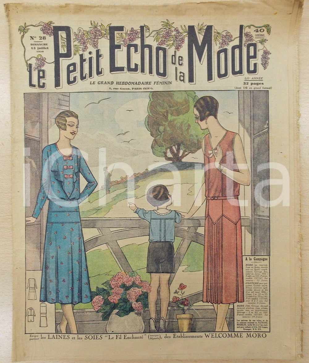 1930 PETIT ECHO DE LA MODE Robes pour la campagne  *Revue VINTAGE année LII n°28