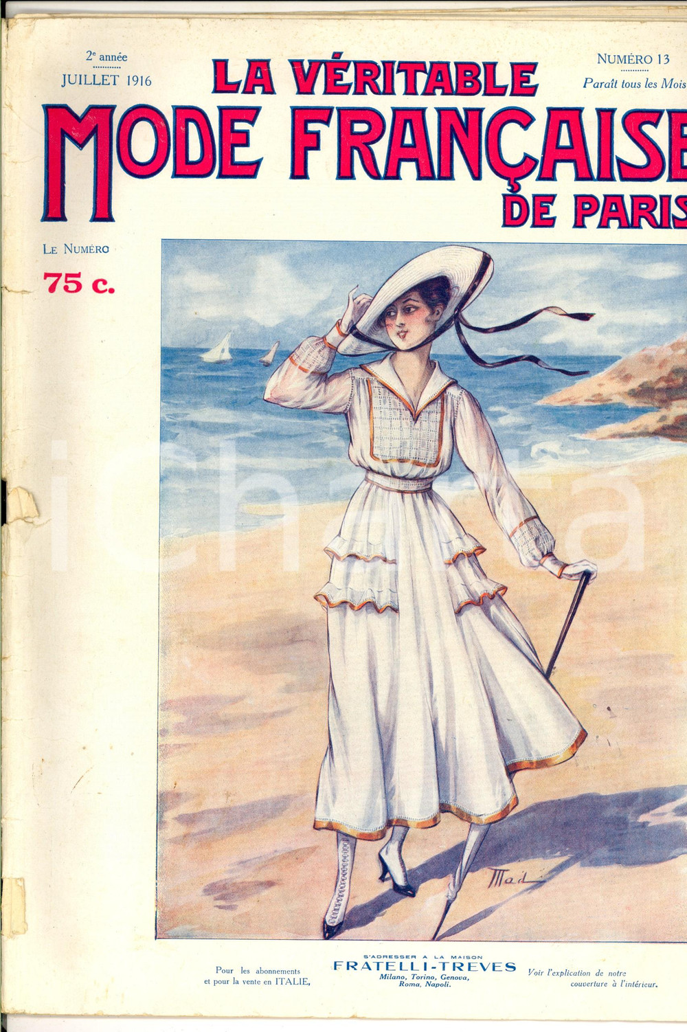 Giornale, rivista storica 1916 LA VERITABLE MODE FRANCAISE DE PARIS Robes d Ã©tÃ© Revue ILLUSTREE nÂ° 13 1