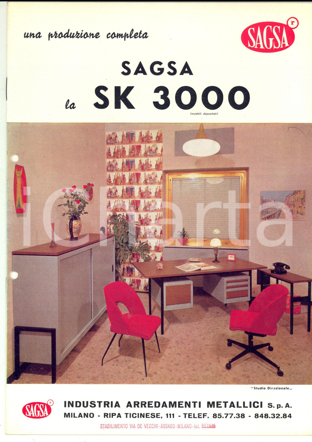 Materiale pubblicitario d’epoca 1966 MILANO Ditta SAGSA Arredamenti metallici Catalogo ILLUSTRATO SK 3000 1