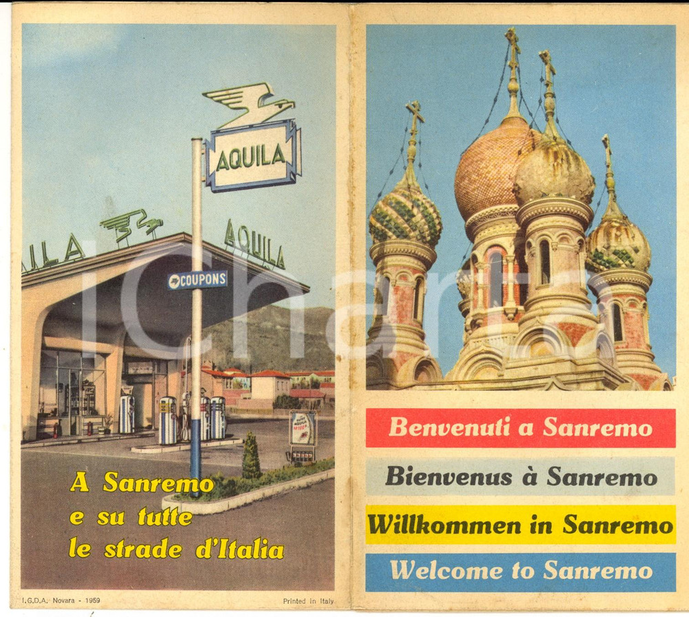 Materiale pubblicitario d’epoca 1959 Benvenuti a SANREMO M Libretto pubblicitario TURISMO ILLUSTRATO 1