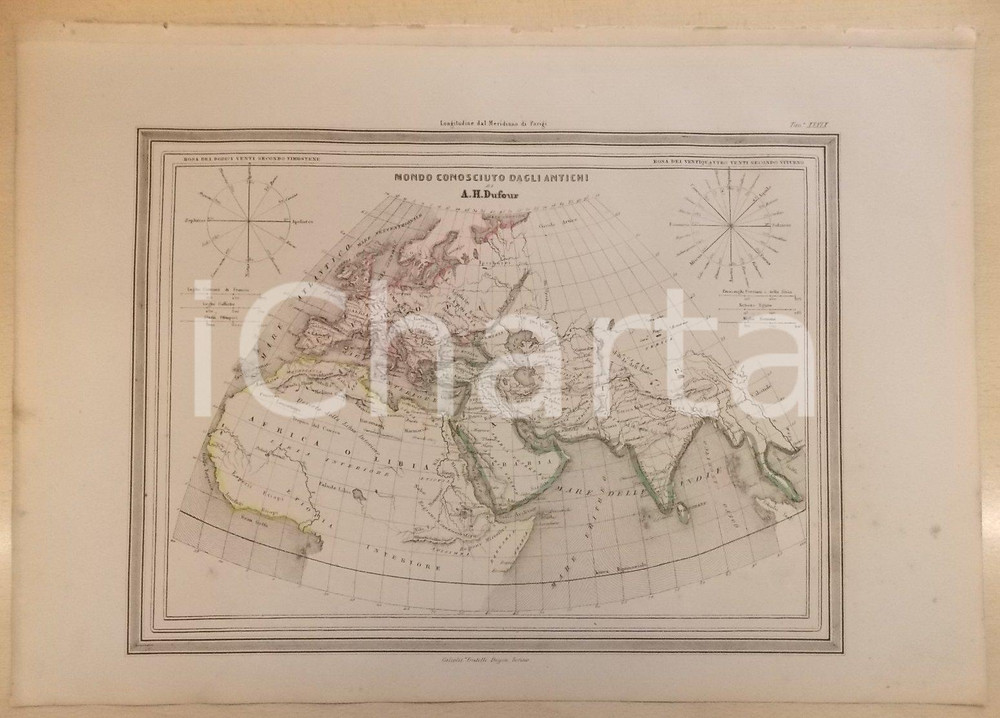 Stampa, bozzetto originale 1864 Atlante Geografico Universale  Grecia antica e colonie GUIGONI Tav. XLII 1