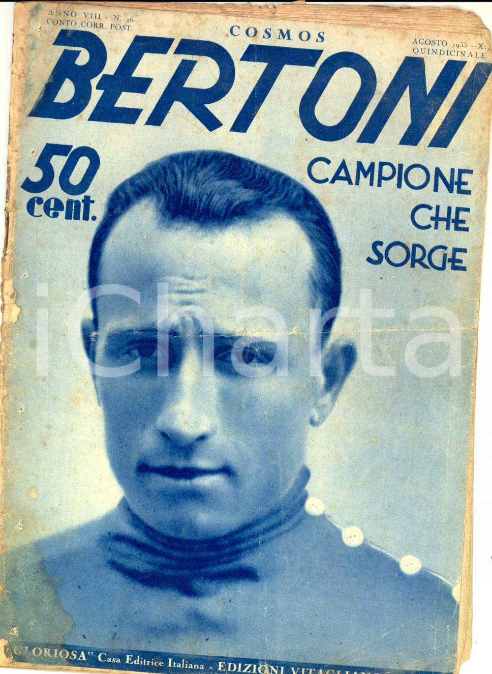 Giornale, rivista storica 1933 CICLISMO Remo BERTONI Campione che sorge Rivista nÂ° 26 DANNEGGIATA 1