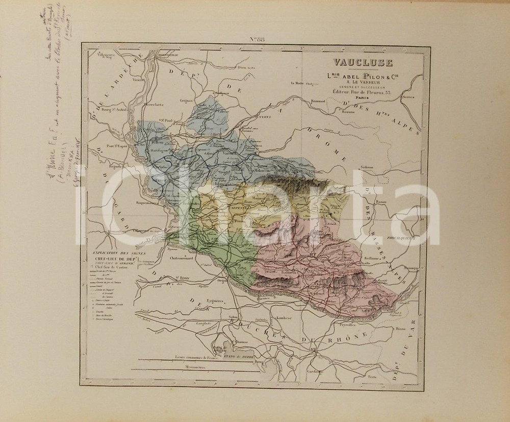 1870 ca Grand Atlas Départemental de la France - Vaucluse *Ed. PILON Tav. 88