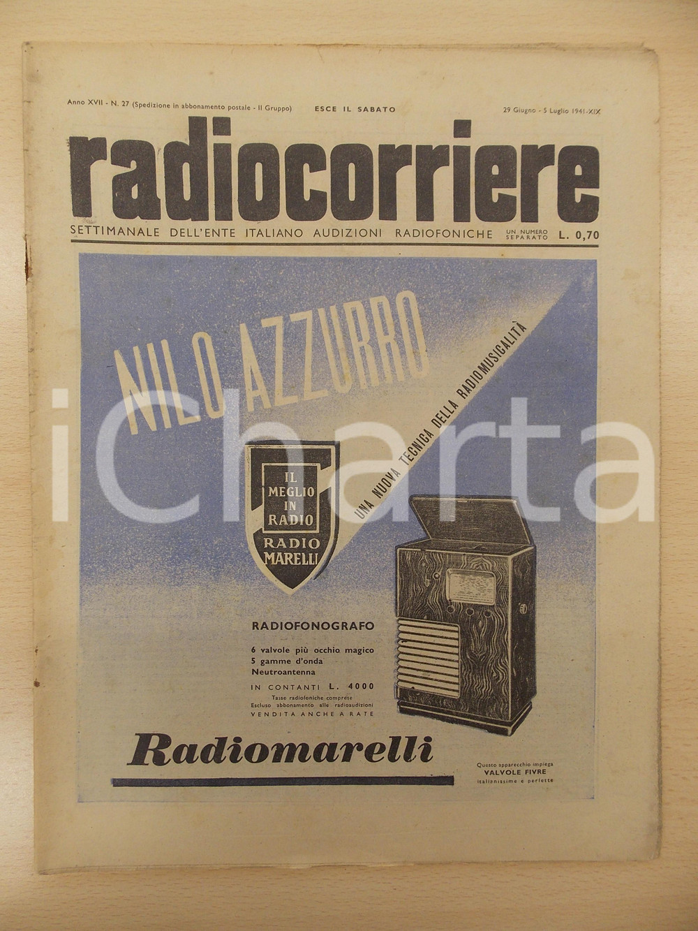 Giornale, rivista storica 1941 RADIOCORRIERE Radio italiana e germanica per Vittoria dell ASSE Rivista 1
