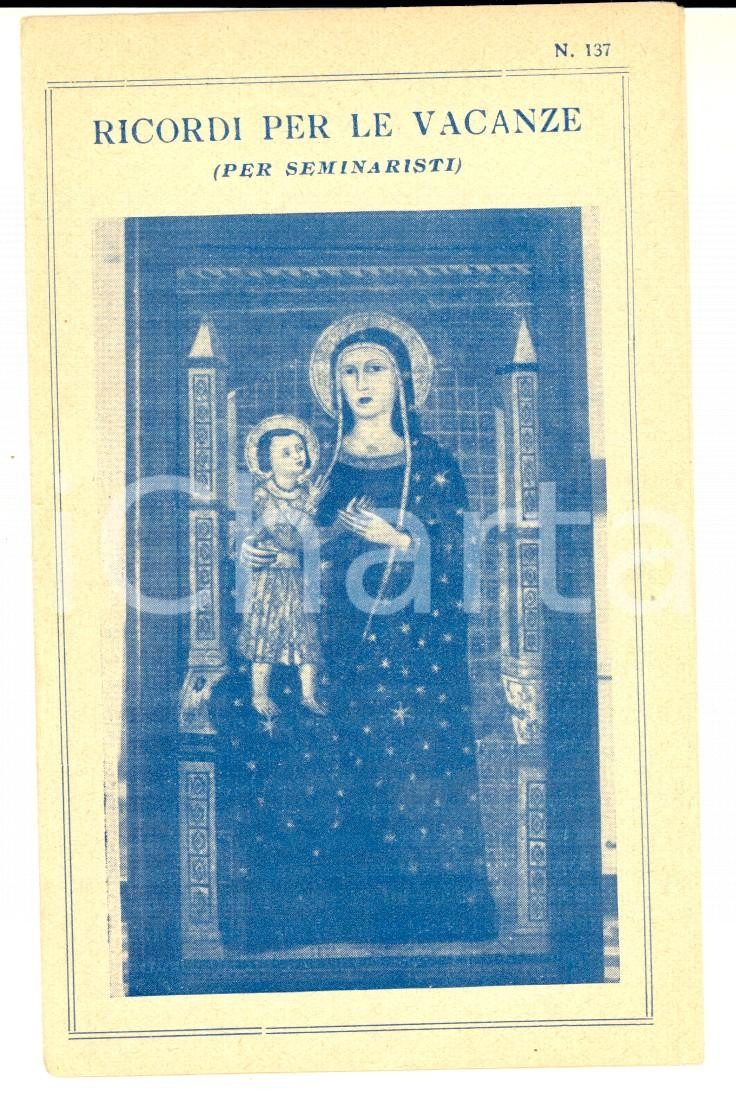 Documento originale, autentico 1943 CASALE MONFERRATO AL Ricordi per le vacanze per seminaristi Pieghevole 1