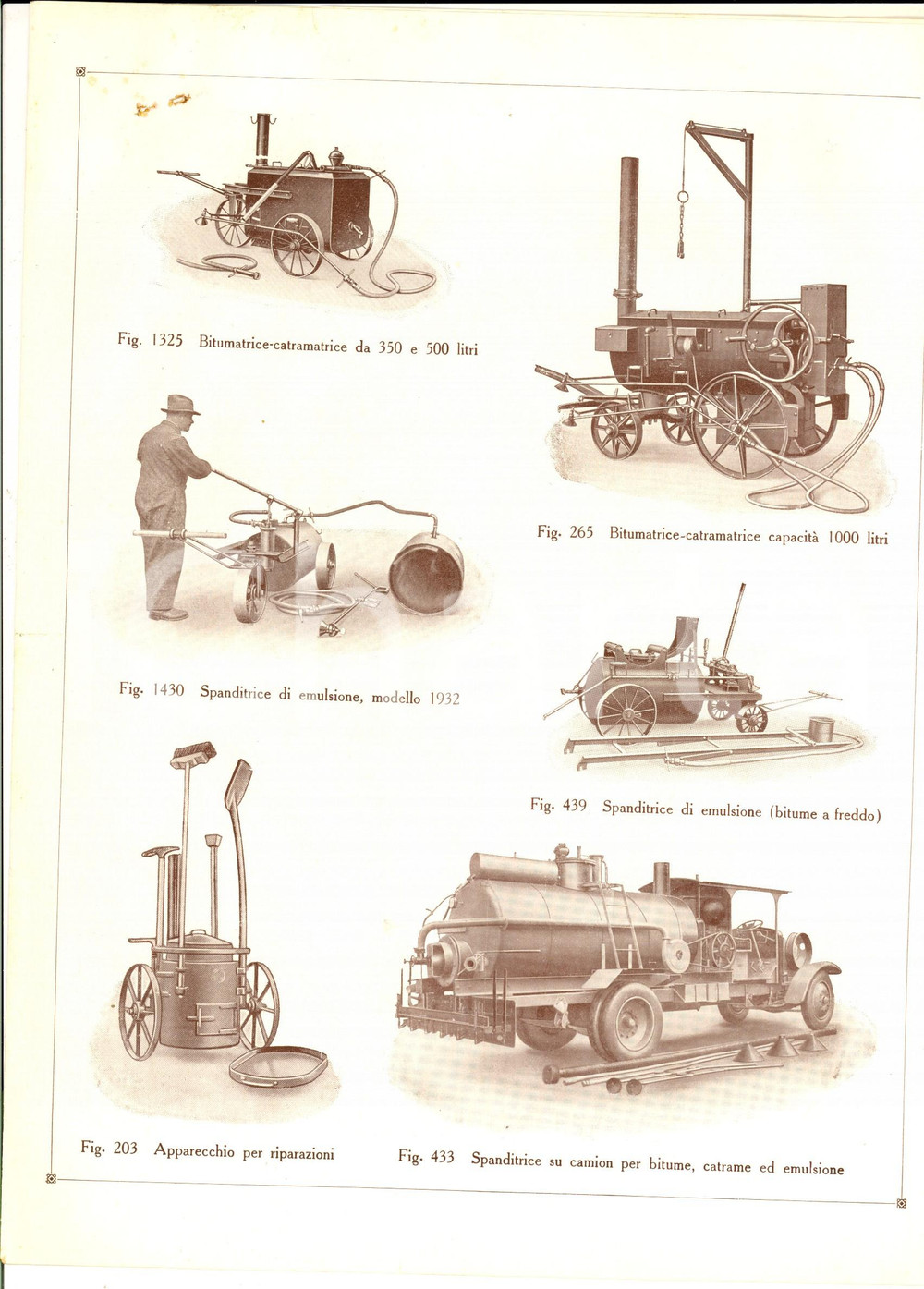 Materiale pubblicitario d’epoca 1935 MILANO Ing. C. DOMENIGHETTI Macchine stradali AMMANN bitumatura Volantino 1