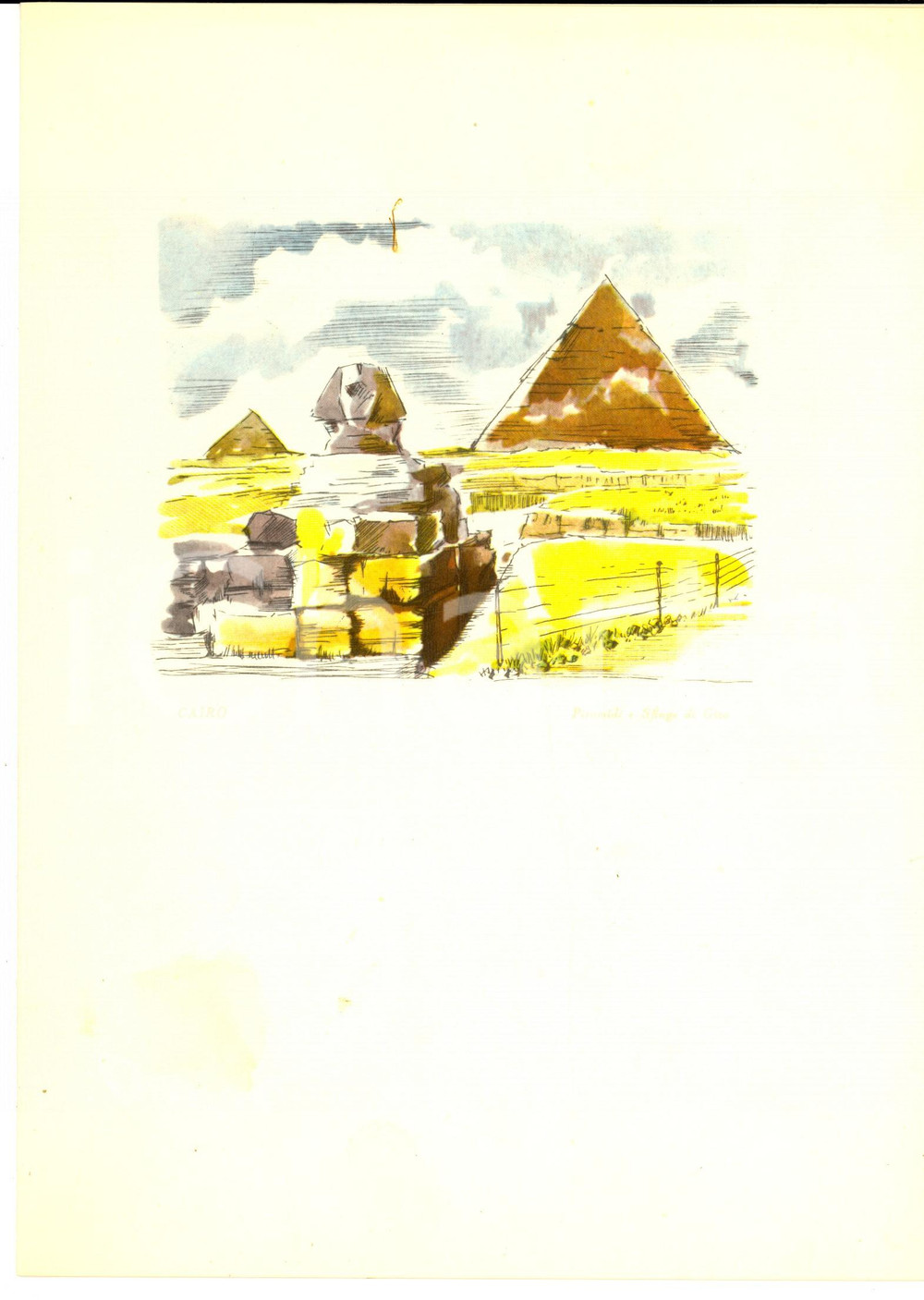 Oggetto da collezione cartaceo 1956 SocietÃ  Navigazione ADRIATICA Motonave ESPERIA MenÃ¹  Piramidi del CAIRO 1