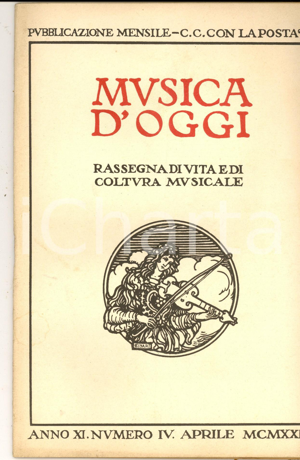 Giornale, rivista storica 1929 MUSICA D OGGI Antonio GHISLANZONI librettista verdiano Rivista anno XI nÂ°4 1